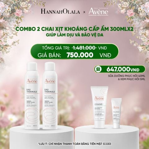  DEAL 5: COMBO 2 CHAI XỊT KHOÁNG CẤP ẨM EAU THERMALE AVÈNE EAU THERMALE 300ML GIÚP LÀM DỊU VÀ BẢO VỆ DA 