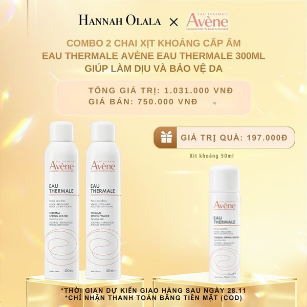  C1005_DEAL 13: [PRE-ORDER] COMBO 2 CHAI XỊT KHOÁNG CẤP ẨM EAU THERMALE AVÈNE EAU THERMALE 300ML GIÚP LÀM DỊU VÀ BẢO VỆ DA 