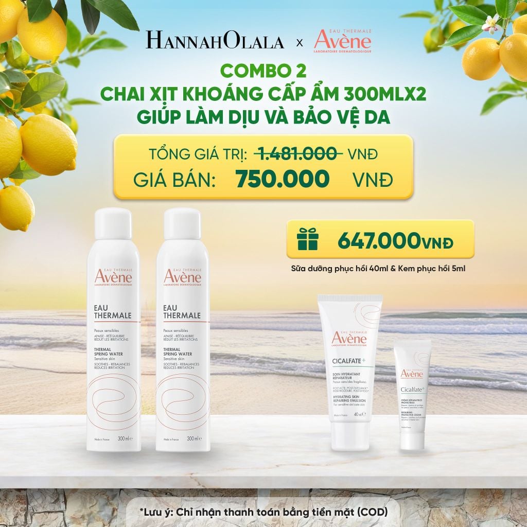  COMBO 2 CHAI XỊT KHOÁNG CẤP ẨM EAU THERMALE AVÈNE EAU THERMALE 300ML GIÚP LÀM DỊU VÀ BẢO VỆ DA - A1925 