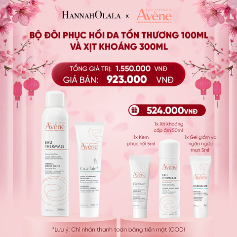  DEAL 10: BỘ ĐÔI HỒI DA TỔN THƯƠNG AVÈNE CICALFATE+ 100ML VÀ XỊT KHOÁNG AVÈNE THERMAL SPRING WATER 300ML 