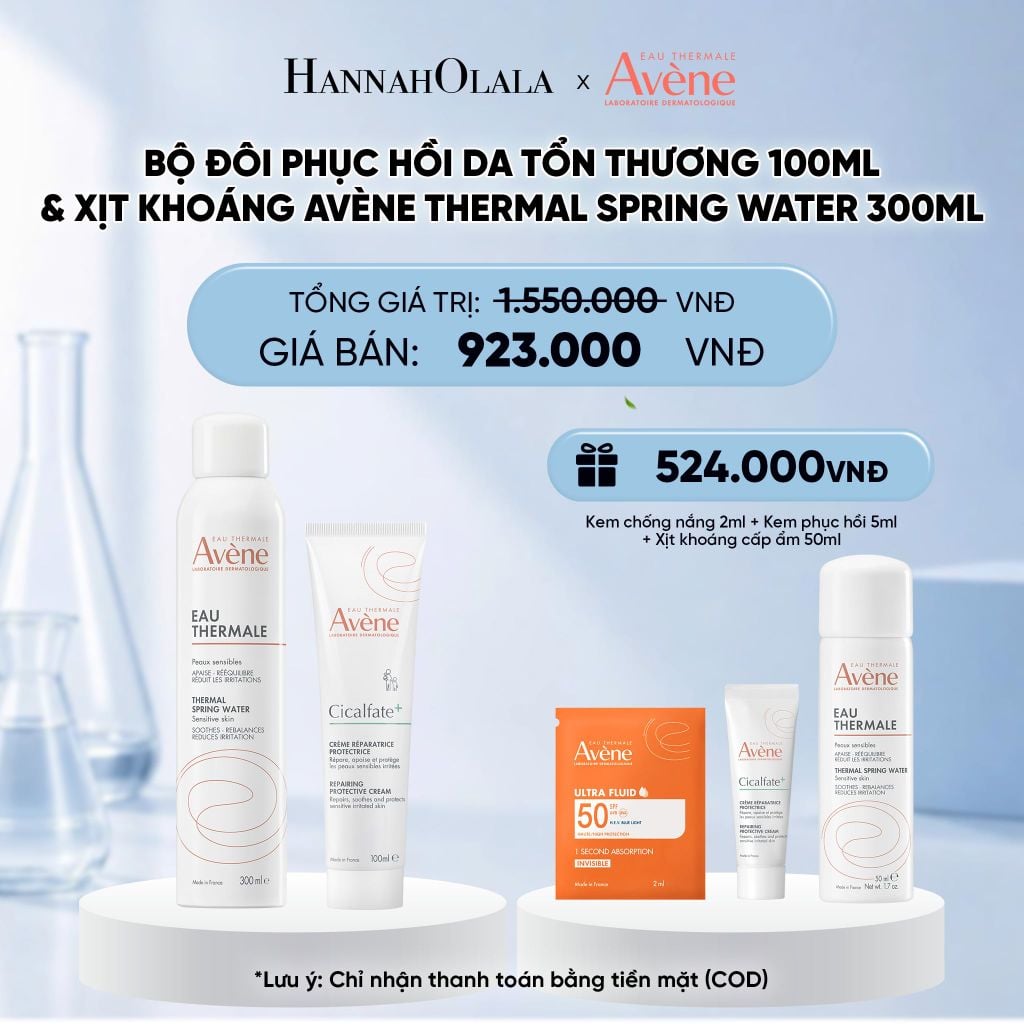  BỘ ĐÔI HỒI DA TỔN THƯƠNG AVÈNE CICALFATE+ 100ML VÀ XỊT KHOÁNG AVÈNE THERMAL SPRING WATER 300ML 