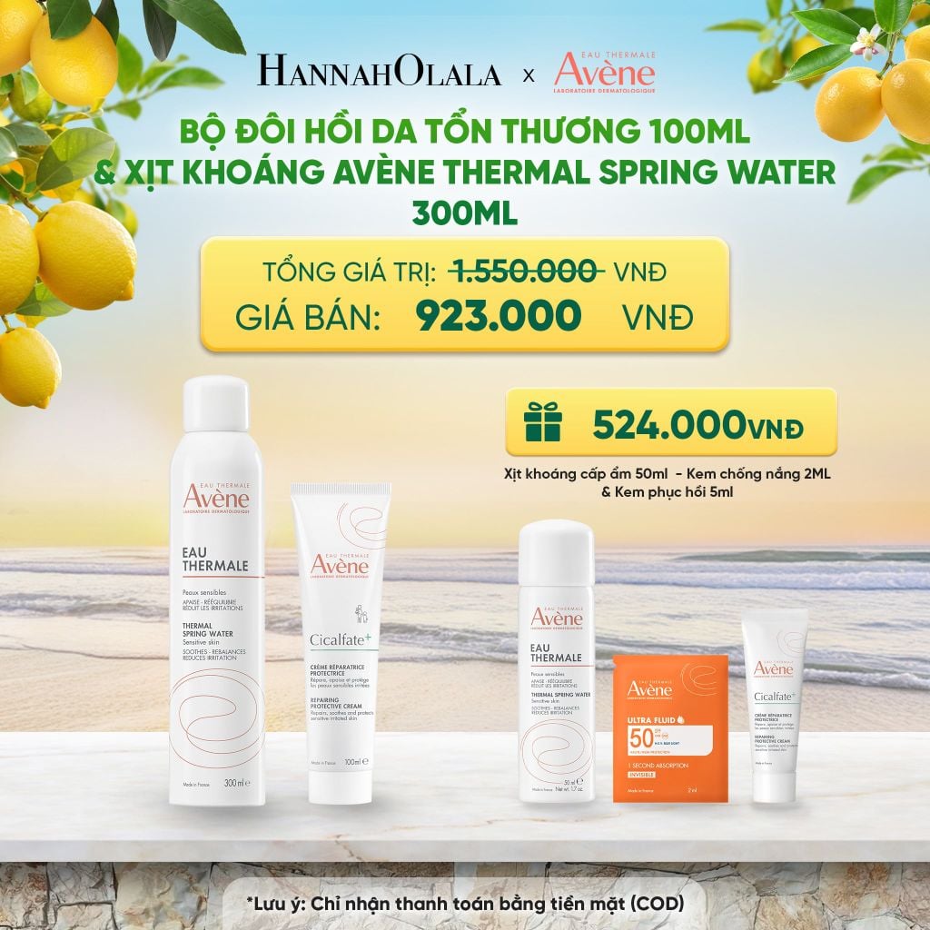  BỘ ĐÔI HỒI DA TỔN THƯƠNG AVÈNE CICALFATE+ 100ML VÀ XỊT KHOÁNG AVÈNE THERMAL SPRING WATER 300ML - A1929 