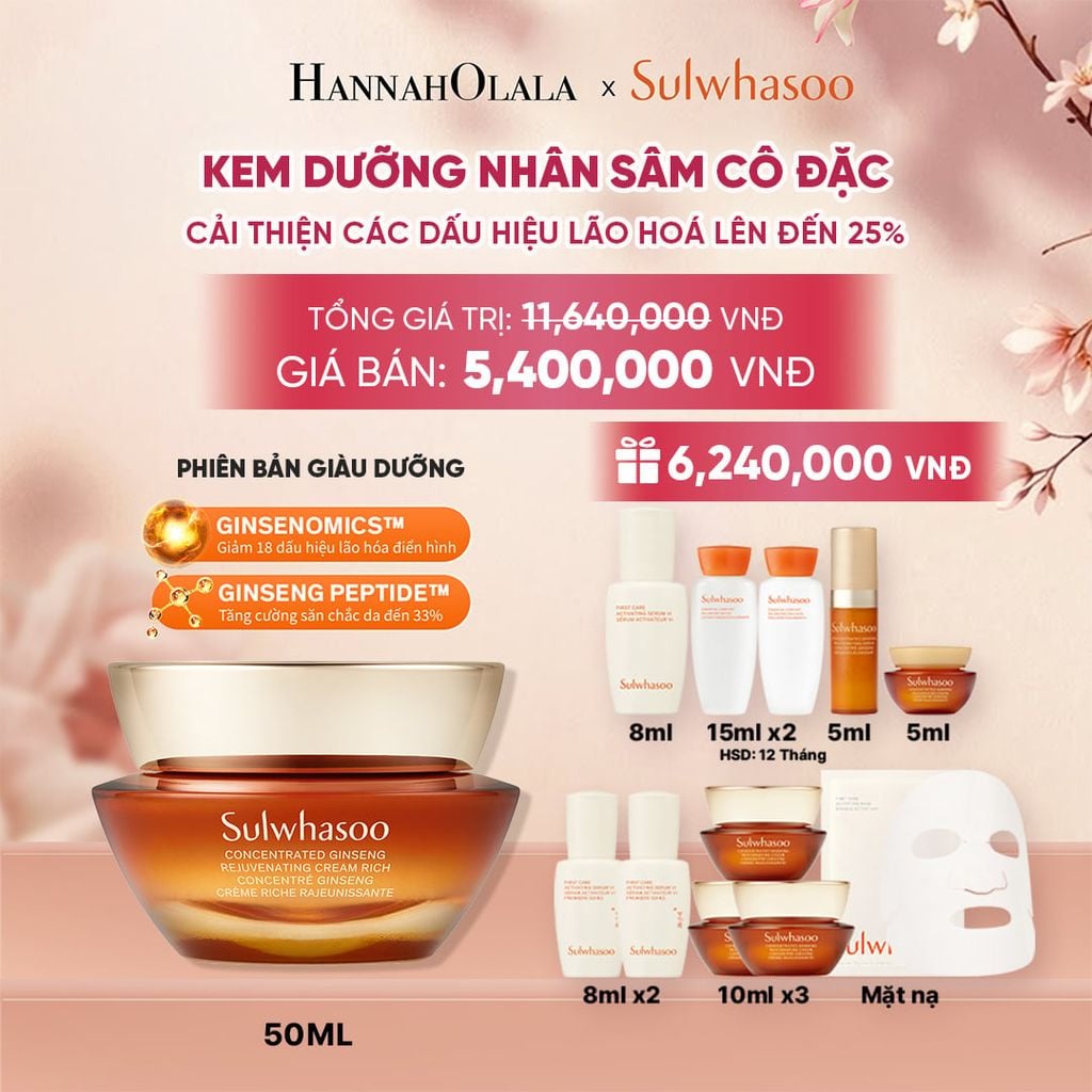  [PHIÊN BẢN GIÀU DƯỠNG] KEM DƯỠNG NHÂN SÂM CÔ ĐẶC CONCENTRATED GINSENG REJUVENATING CREAM RICH 50ML - A502 