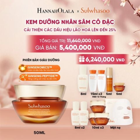  [PHIÊN BẢN GIÀU DƯỠNG] KEM DƯỠNG NHÂN SÂM CÔ ĐẶC CONCENTRATED GINSENG REJUVENATING CREAM RICH 50ML - A502 