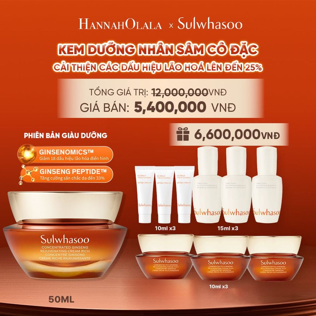  [PHIÊN BẢN GIÀU DƯỠNG] KEM DƯỠNG NHÂN SÂM CÔ ĐẶC CONCENTRATED GINSENG REJUVENATING CREAM RICH 50ML 