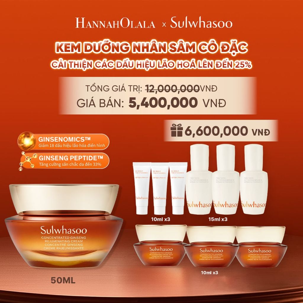  KEM DƯỠNG NHÂN SÂM CÔ ĐẶC CONCENTRATED GINSENG REJUVENATING CREAM 50ML 