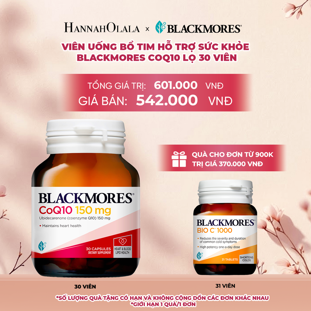  VIÊN UỐNG BỔ TIM HỖ TRỢ SỨC KHỎE BLACKMORES COQ10 150MG LỌ 30 VIÊN - A1560 