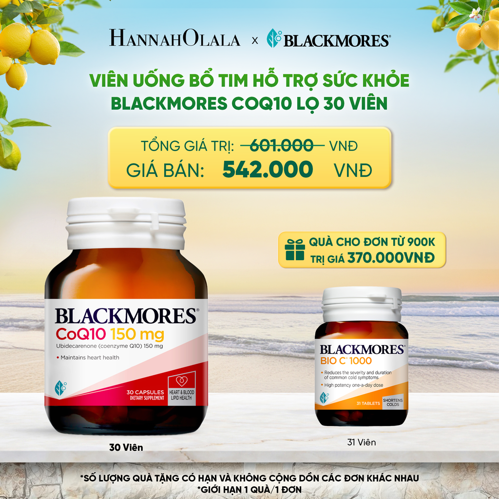  VIÊN UỐNG BỔ TIM HỖ TRỢ SỨC KHỎE BLACKMORES COQ10 150MG LỌ 30 VIÊN _ DEAL 14 