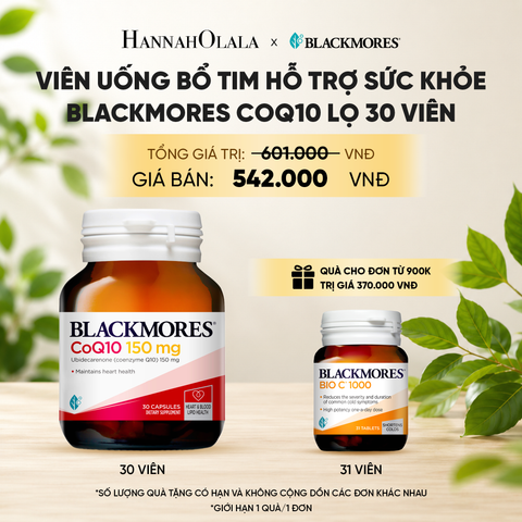  VIÊN UỐNG BỔ TIM HỖ TRỢ SỨC KHỎE BLACKMORES COQ10 150MG LỌ 30 VIÊN 