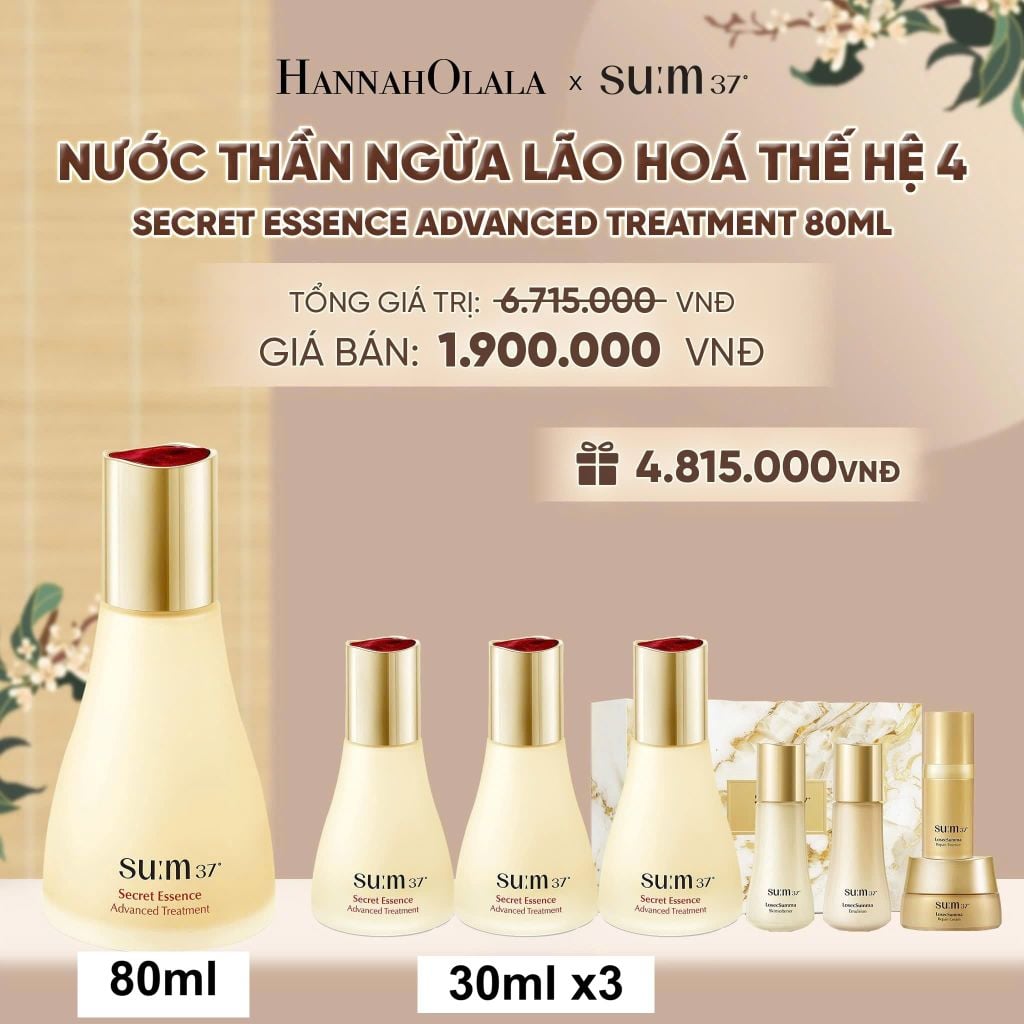  NƯỚC THẦN NGỪA LÃO HOÁ THẾ HỆ 4 SU:M37º SECRET ESSENCE ADVANCED TREATMENT 80ML 