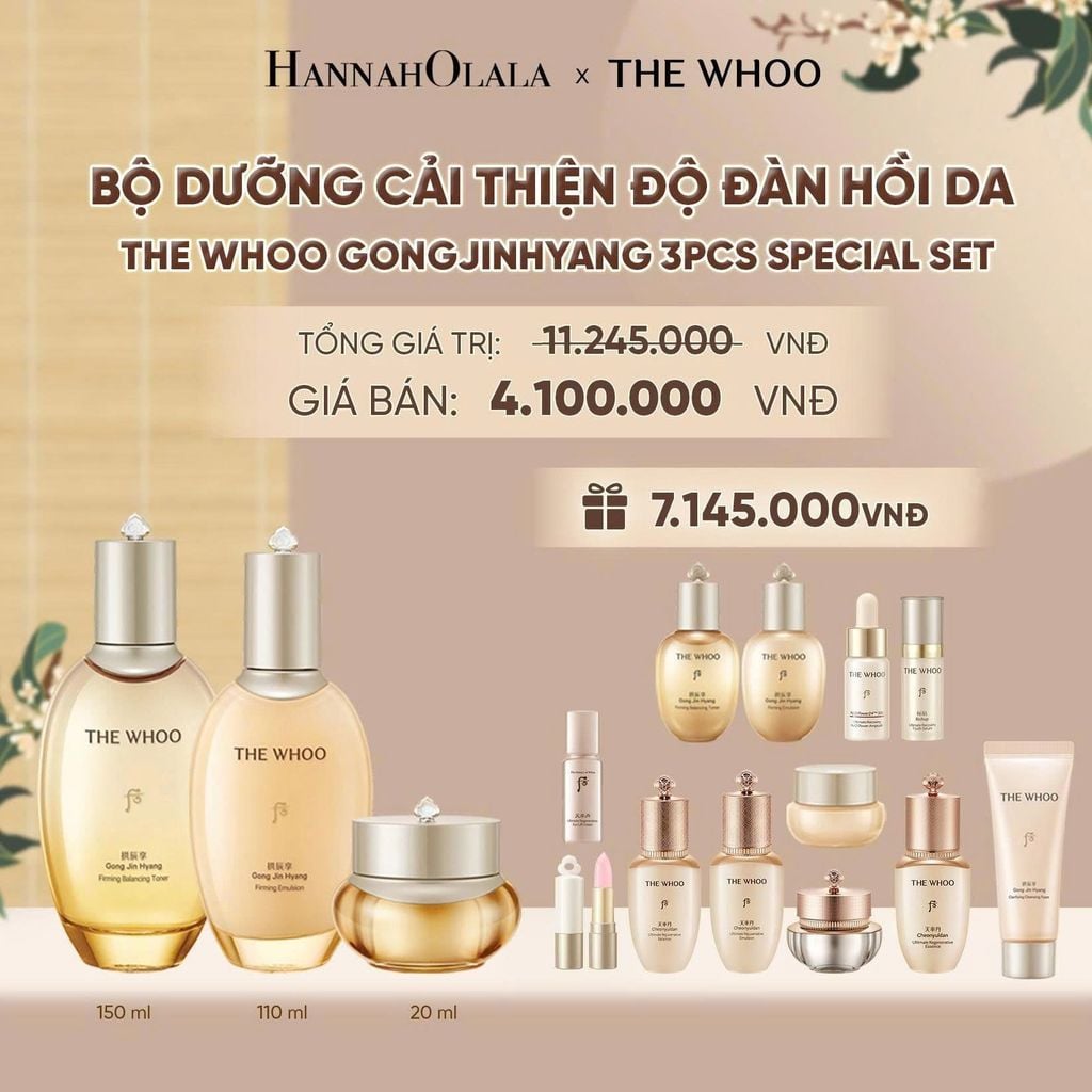  BỘ DƯỠNG ĐÔNG Y CẢI THIỆN ĐỘ ĐÀN HỒI CỦA DA THE WHOO GONGJINHYANG 3PCS SPECIAL SET - A137 