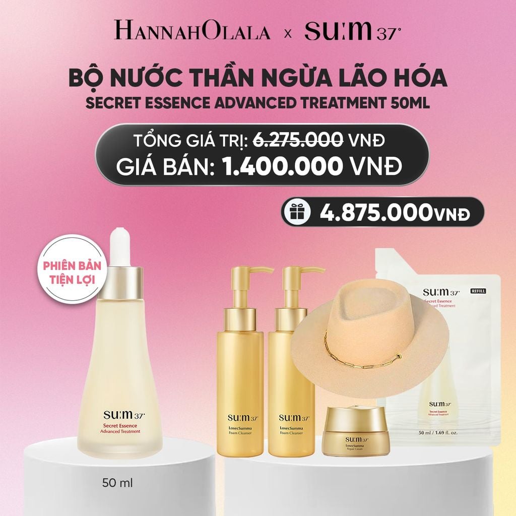  PHIÊN BẢN TIỆN LỢI - BỘ NƯỚC THẦN THẾ HỆ 4 SU:M37º SECRET ESSENCE ADVANCED TREATMENT 50ML_A433 