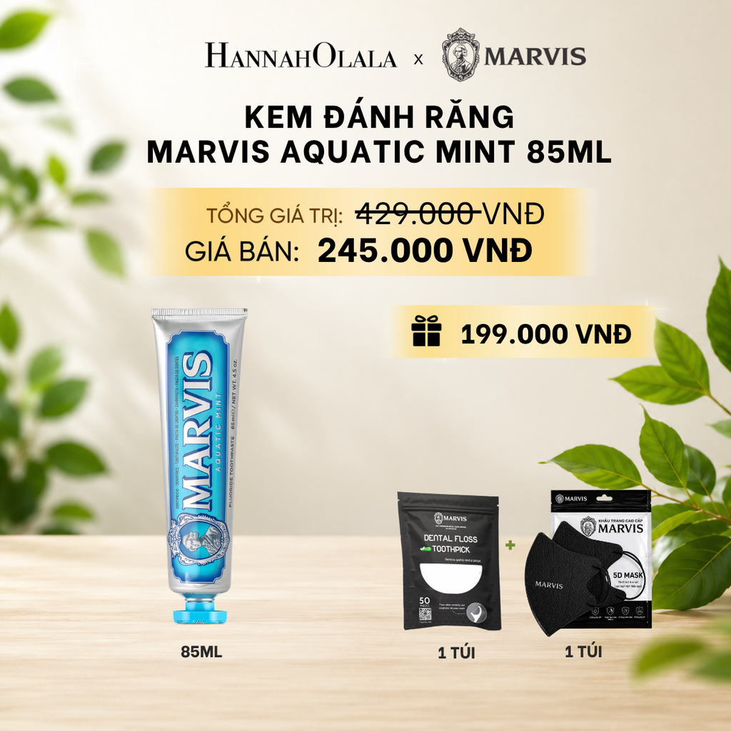  KEM ĐÁNH RĂNG MARVIS TUÝP FULLSIZE 75/85ML TRẮNG RĂNG THƠM MIỆNG 