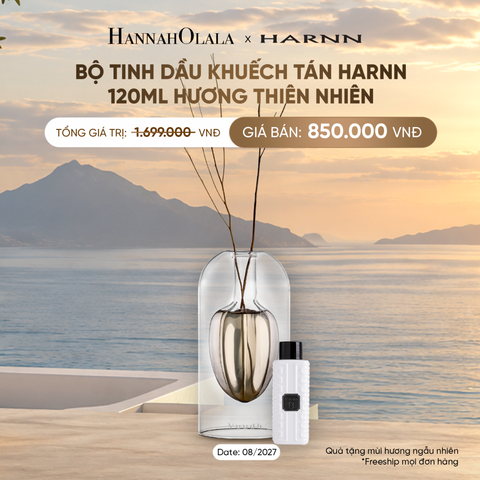  [SALE CẬN DATE] BỘ TINH DẦU KHUẾCH TÁN HARNN 120ML HƯƠNG THIÊN NHIÊN - NÂNG TẦM KHÔNG GIAN SỐNG 