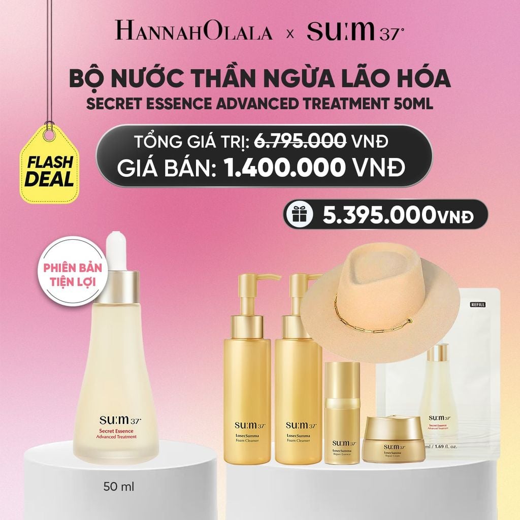  PHIÊN BẢN TIỆN LỢI - BỘ NƯỚC THẦN THẾ HỆ 4 SU:M37º SECRET ESSENCE ADVANCED TREATMENT 50ML - FLASH DEAL_A437 