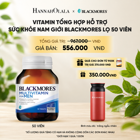  VITAMIN TỔNG HỢP HỖ TRỢ SỨC KHỎE NAM GIỚI BLACKMORES MULTIVITAMIN FOR MEN LỌ 50 VIÊN 