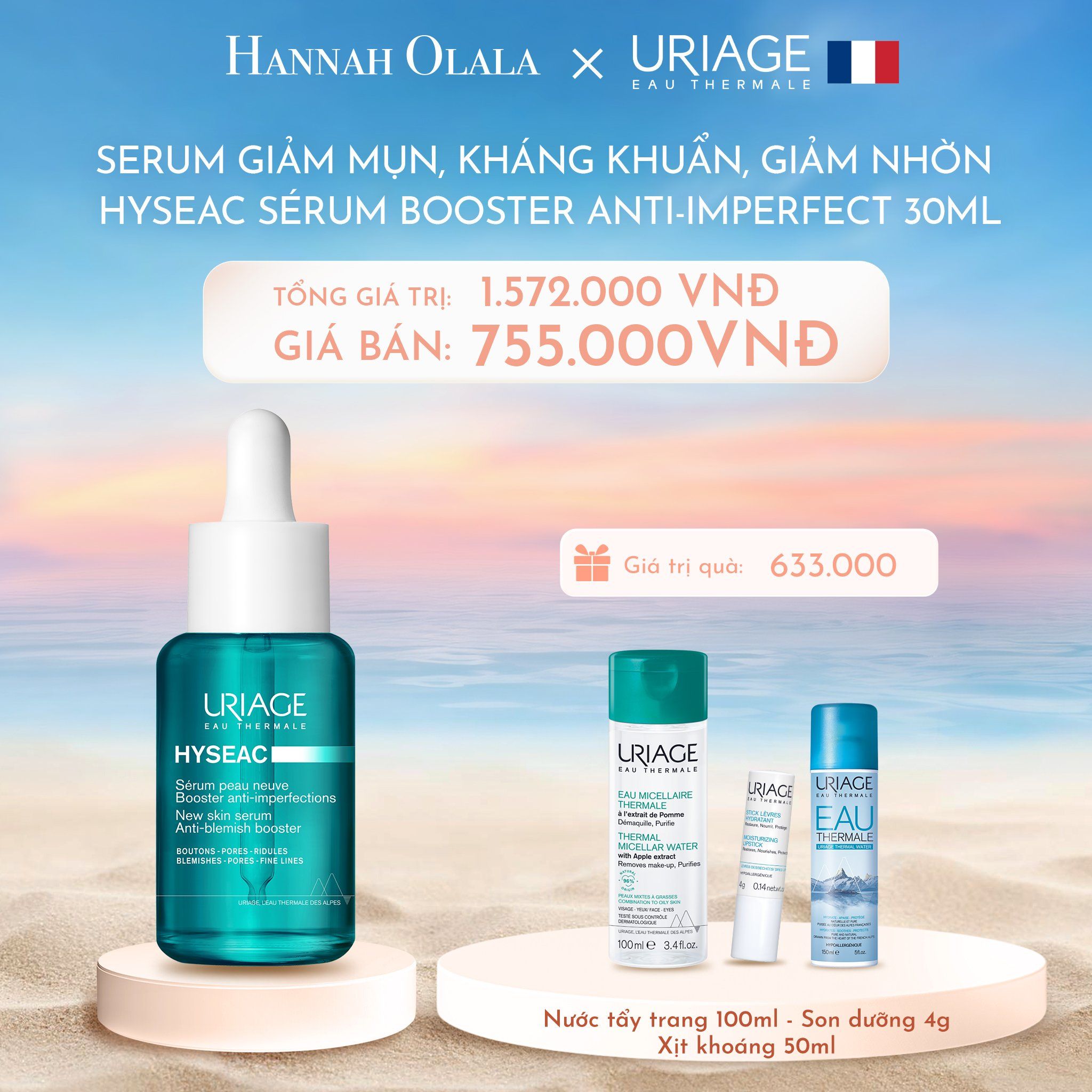  C803_DEAL 4: SERUM GIẢM MỤN, KHÁNG KHUẨN, GIẢM NHỜN HYSEAC SÉRUM BOOSTER ANTI-IMPERFECT 30ML 