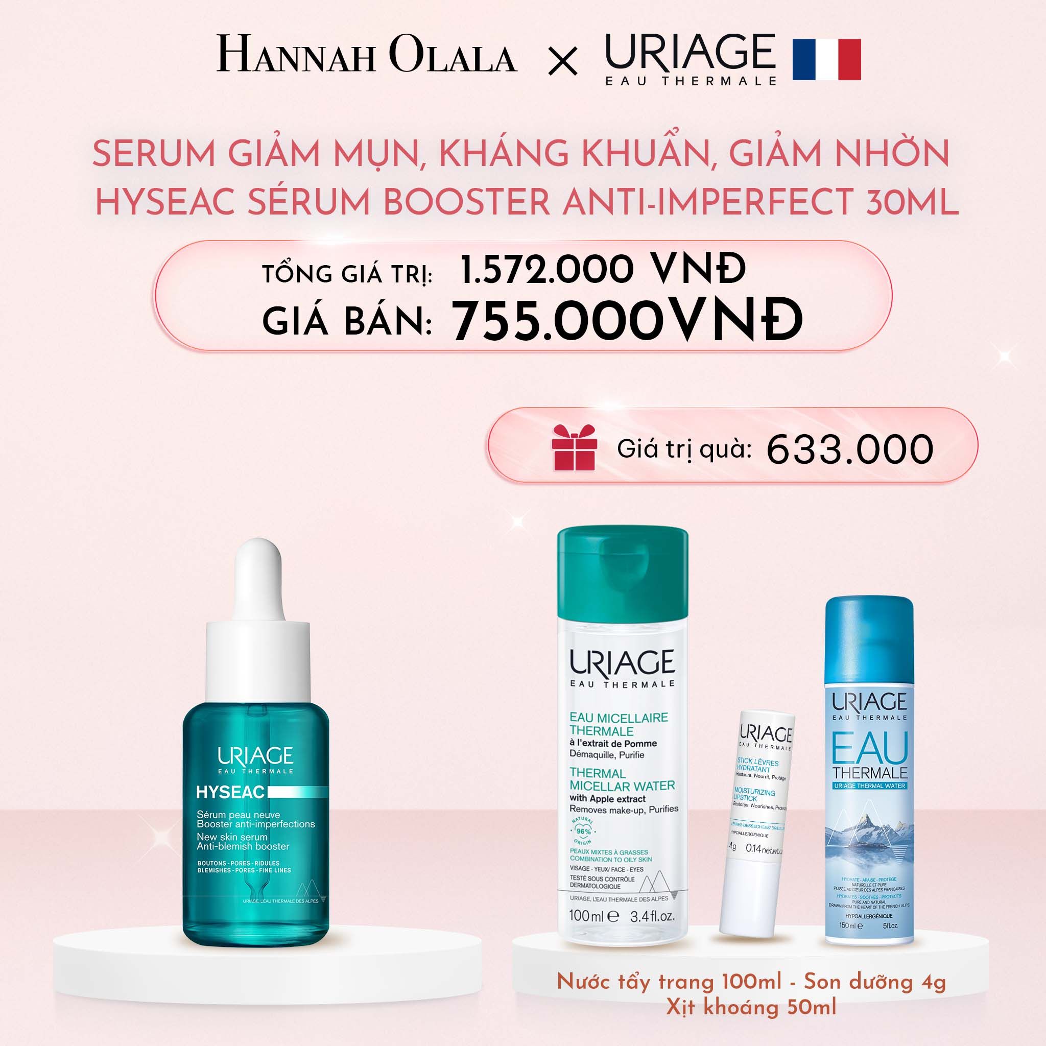  E1073: DEAL 4: SERUM GIẢM MỤN, KHÁNG KHUẨN, GIẢM NHỜN HYSEAC SÉRUM BOOSTER ANTI-IMPERFECT 30ML 