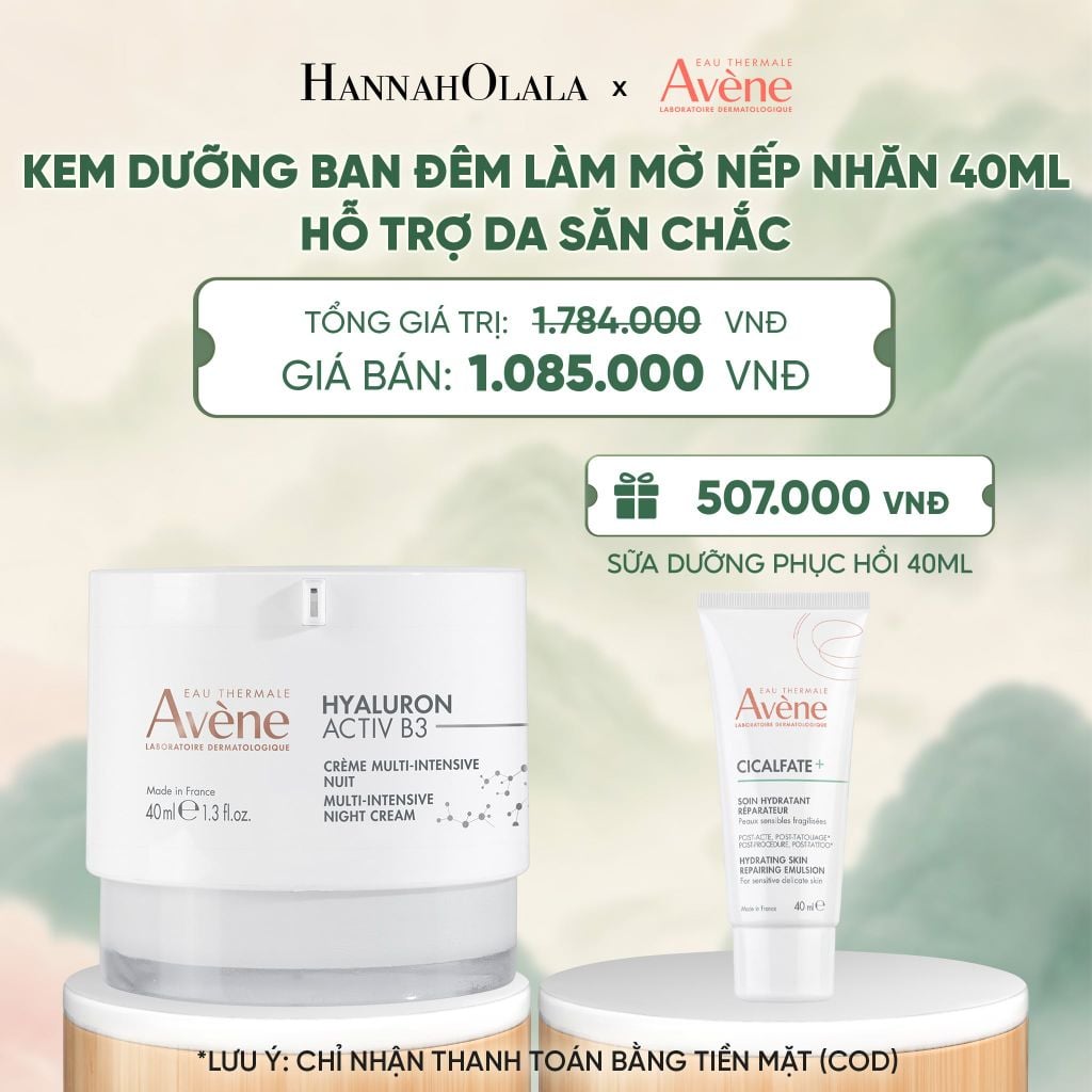  KEM DƯỠNG BAN ĐÊM LÀM MỜ NẾP NHĂN AVÈNE HYALURON ACTIV B3 MULTI-INTENSIVE NIGHT CREAM 40ML HỖ TRỢ LÀN DA SĂN CHẮC - A59 