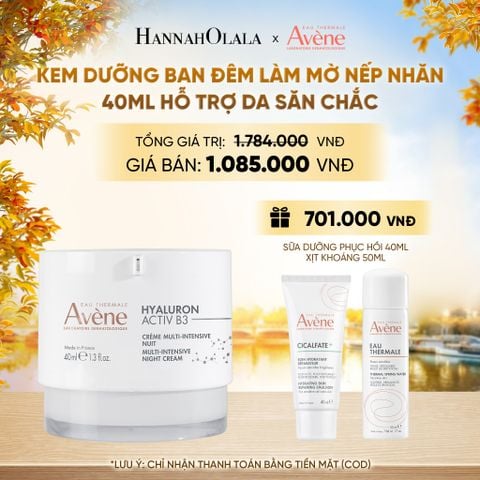  KEM DƯỠNG BAN ĐÊM LÀM MỜ NẾP NHĂN AVÈNE HYALURON ACTIV B3 MULTI-INTENSIVE NIGHT CREAM 40ML HỖ TRỢ LÀN DA SĂN CHẮC - E891 
