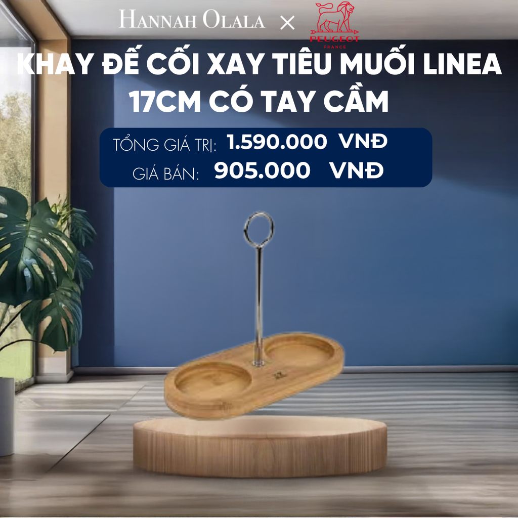  KHAY ĐẾ CỐI XAY TIÊU MUỐI LINEA 17CM CÓ TAY CẦM 