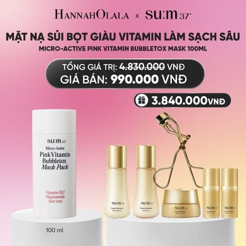  MẶT NẠ SỦI BỌT GIÀU VITAMIN LÀM SẠCH SÂU SU:M37 MICRO-ACTIVE PINK VITAMIN BUBBLETOX MASK PACK 100ML_A435 