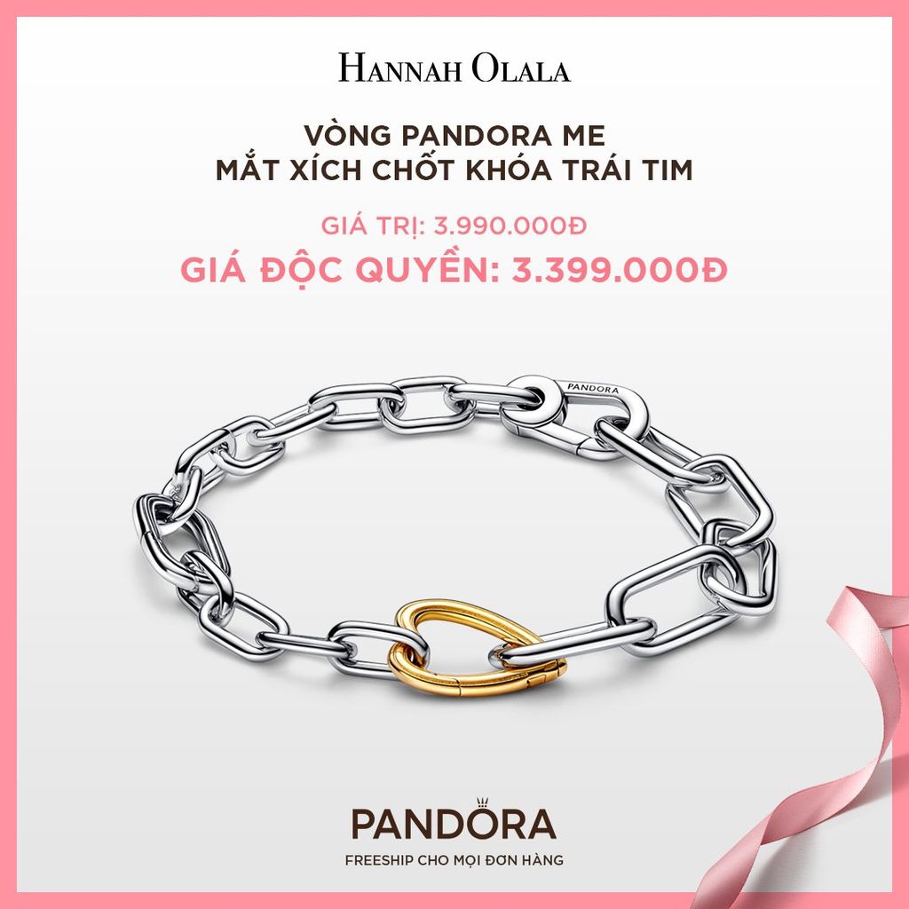  A23_DEAL 16: VÒNG PANDORA ME MẮT XÍCH CHỐT KHÓA TRÁI TIM 