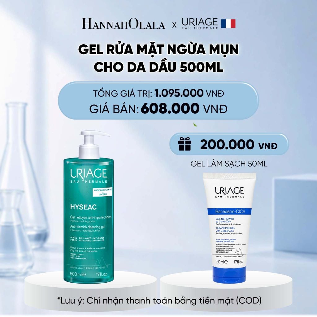  [500ML] GEL RỬA MẶT NGỪA MỤN CHO DA DẦU URIAGE HYSÉAC GEL NETTOYANT ANTI-IMPERFECT 500ML 