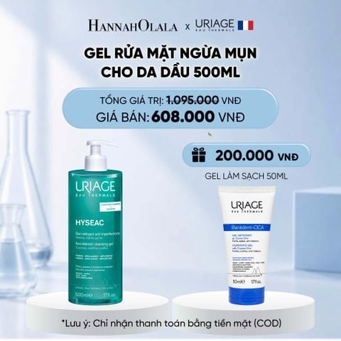  [500ML] GEL RỬA MẶT NGỪA MỤN CHO DA DẦU URIAGE HYSÉAC GEL NETTOYANT ANTI-IMPERFECT 500ML 