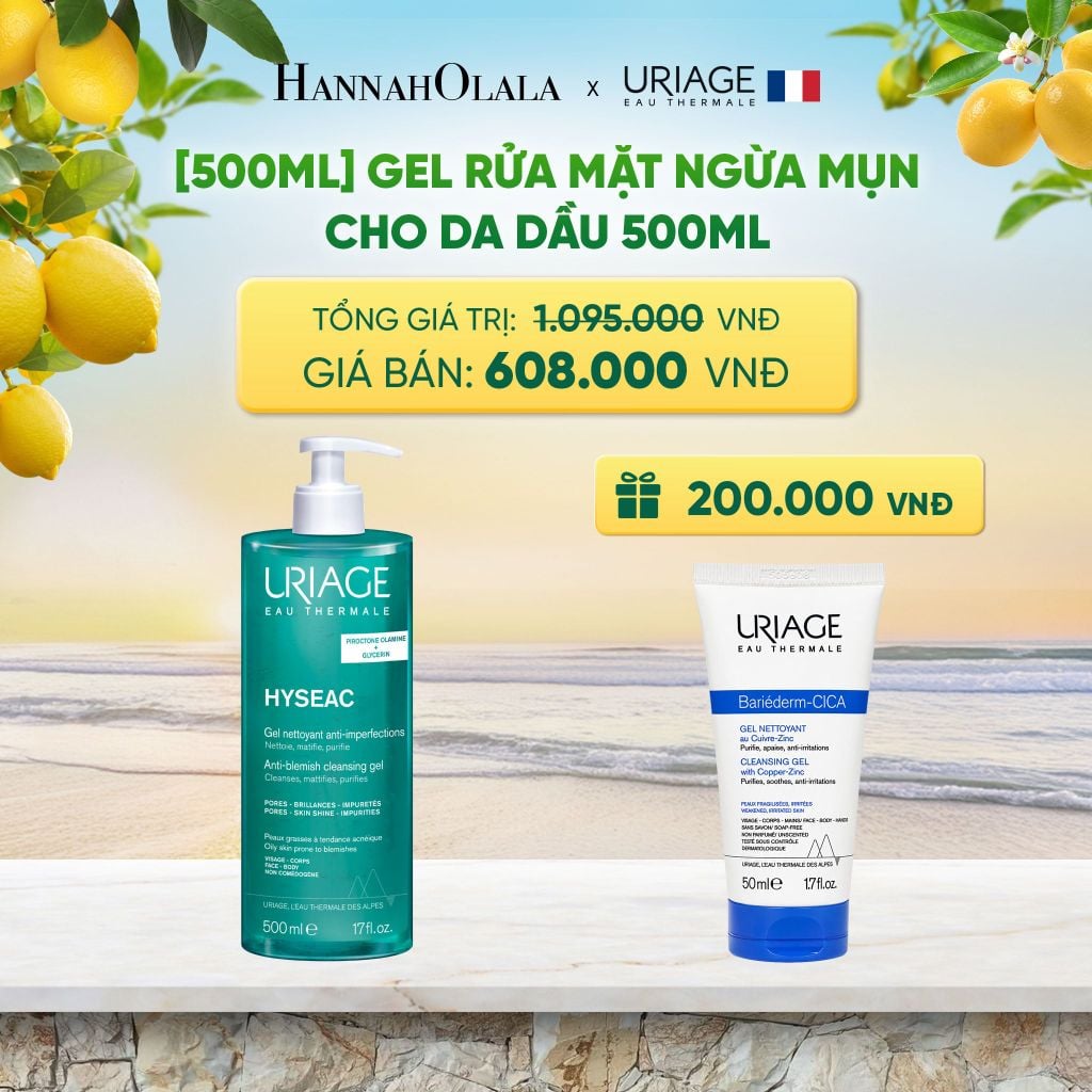  [500ML] GEL RỬA MẶT NGỪA MỤN CHO DA DẦU URIAGE HYSÉAC GEL NETTOYANT ANTI-IMPERFECT 500ML - A1599 