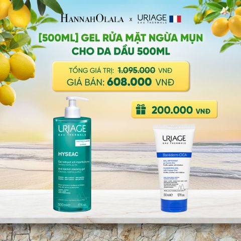  [500ML] GEL RỬA MẶT NGỪA MỤN CHO DA DẦU URIAGE HYSÉAC GEL NETTOYANT ANTI-IMPERFECT 500ML - A1599 