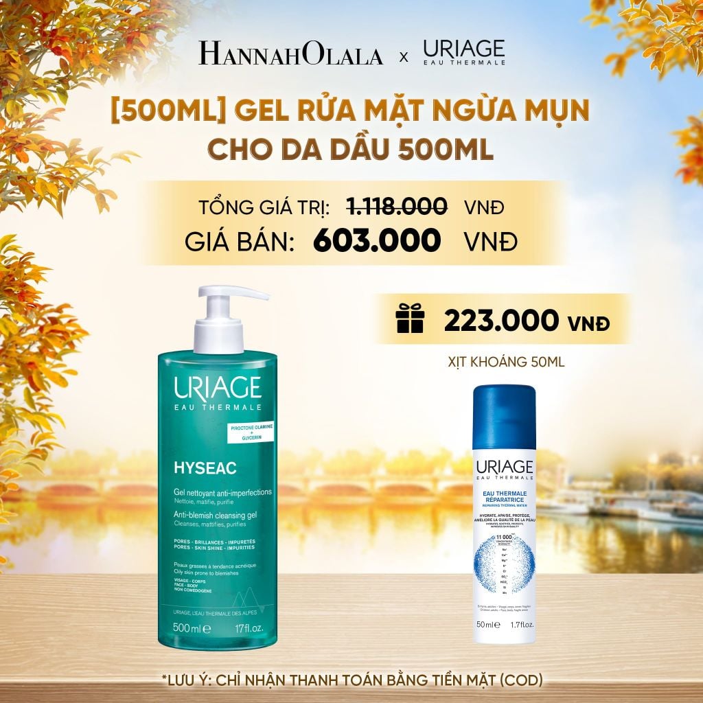  [500ML] GEL RỬA MẶT NGỪA MỤN CHO DA DẦU URIAGE HYSÉAC GEL NETTOYANT ANTI-IMPERFECT 500ML - E670 