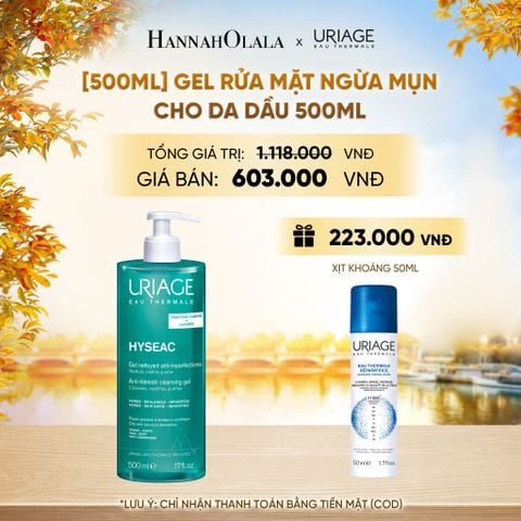  [500ML] GEL RỬA MẶT NGỪA MỤN CHO DA DẦU URIAGE HYSÉAC GEL NETTOYANT ANTI-IMPERFECT 500ML - E670 