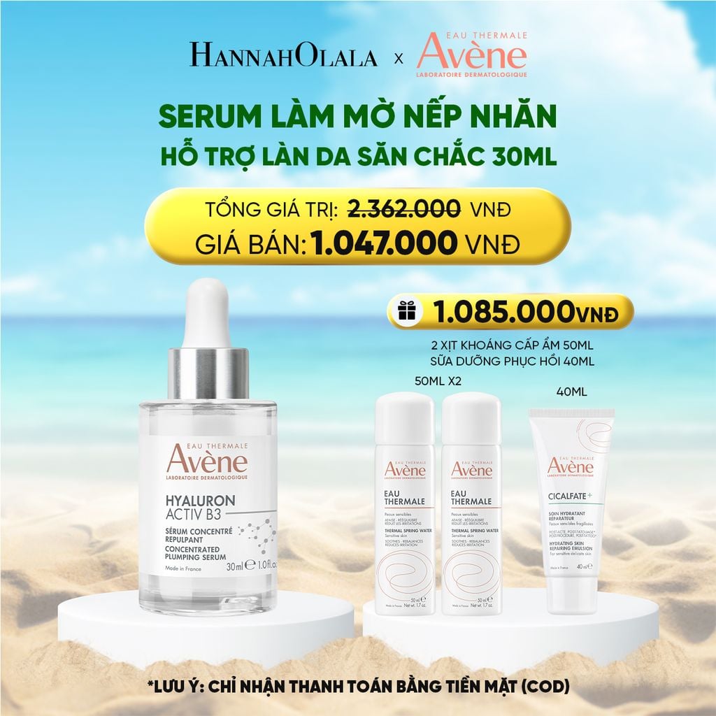  DEAL 3: SERUM LÀM MỜ NẾP NHĂN, HỖ TRỢ LÀN DA SĂN CHẮC EAU THERMALE AVÈNE HYALURON ACTIV B3 SERUM 30ML 
