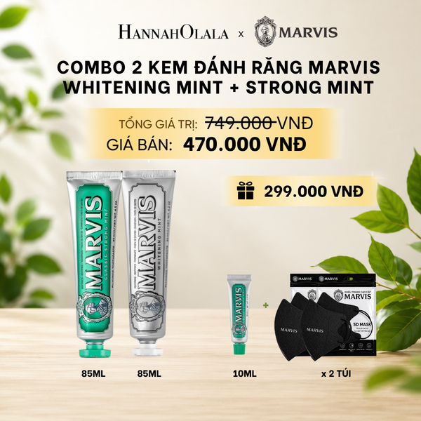  COMBO 2 KEM ĐÁNH RĂNG MARVIS 75ML/85ML - LÀM SẠCH RĂNG, GIỮ HƠI THỞ THƠM MÁT 