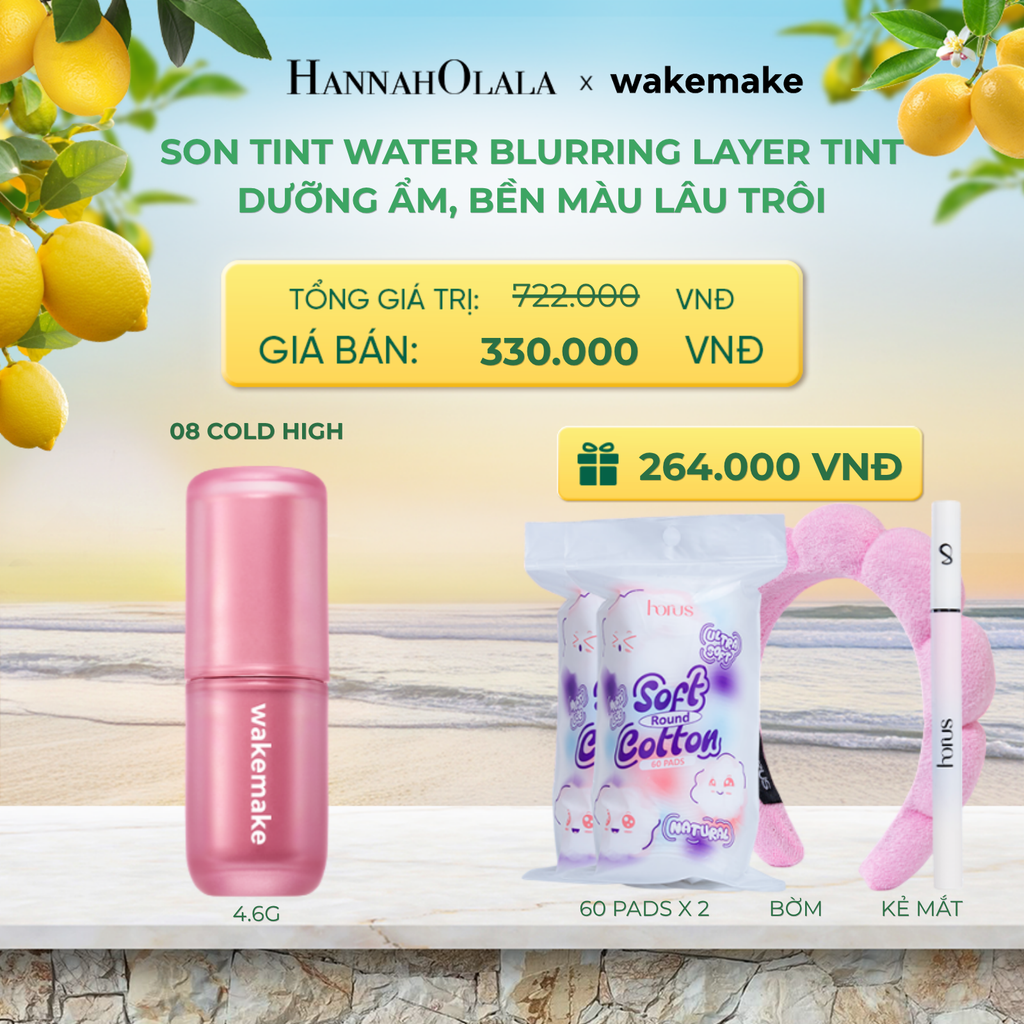  SON TINT WAKEMAKE WATER BLURRING LAYER TINT DƯỠNG ẨM, BỀN MÀU LÂU TRÔI. - A445 
