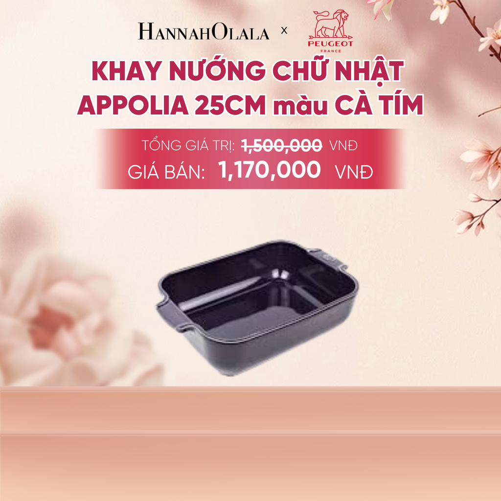  KHAY NƯỚNG CHỮ NHẬT APPOLIA 25CM - A1037 