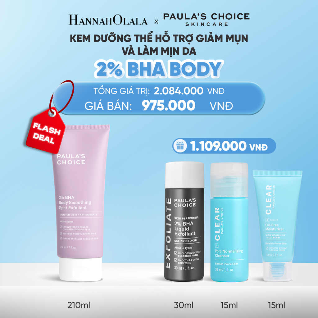  DEAL 3: KEM DƯỠNG THỂ GIÚP LOẠI BỎ TẾ BÀO DA CHẾT VÀ MỀM MỊN DA 2% BHA 210ML 