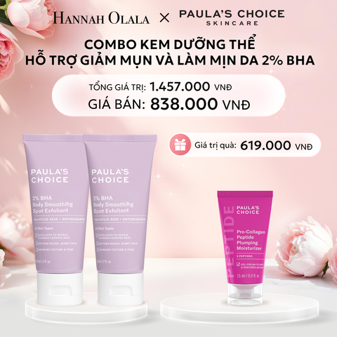 E132: DEAL 7: COMBO KEM DƯỠNG THỂ GIÚP LOẠI BỎ TẾ BÀO DA CHẾT VÀ MỀM MỊN DA 2% BHA 