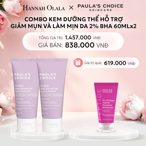  E132: DEAL 7: COMBO KEM DƯỠNG THỂ GIÚP LOẠI BỎ TẾ BÀO DA CHẾT VÀ MỀM MỊN DA 2% BHA 60ML 