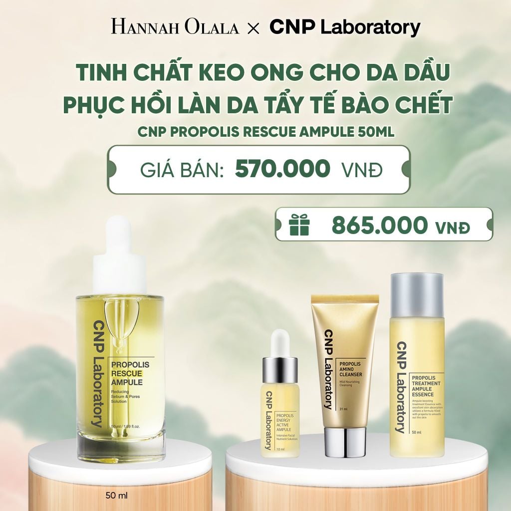  TINH CHẤT KEO ONG CHO DA DẦU PHỤC HỒI LÀN DA TẨY TẾ BÀO CHẾT CNP PROPOLIS RESCUE AMPULE 50ML - A838 