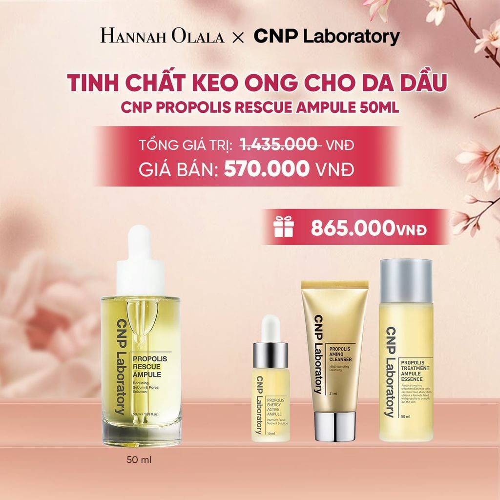  TINH CHẤT KEO ONG CHO DA DẦU PHỤC HỒI LÀN DA TẨY TẾ BÀO CHẾT CNP PROPOLIS RESCUE AMPULE 50ML - A239 