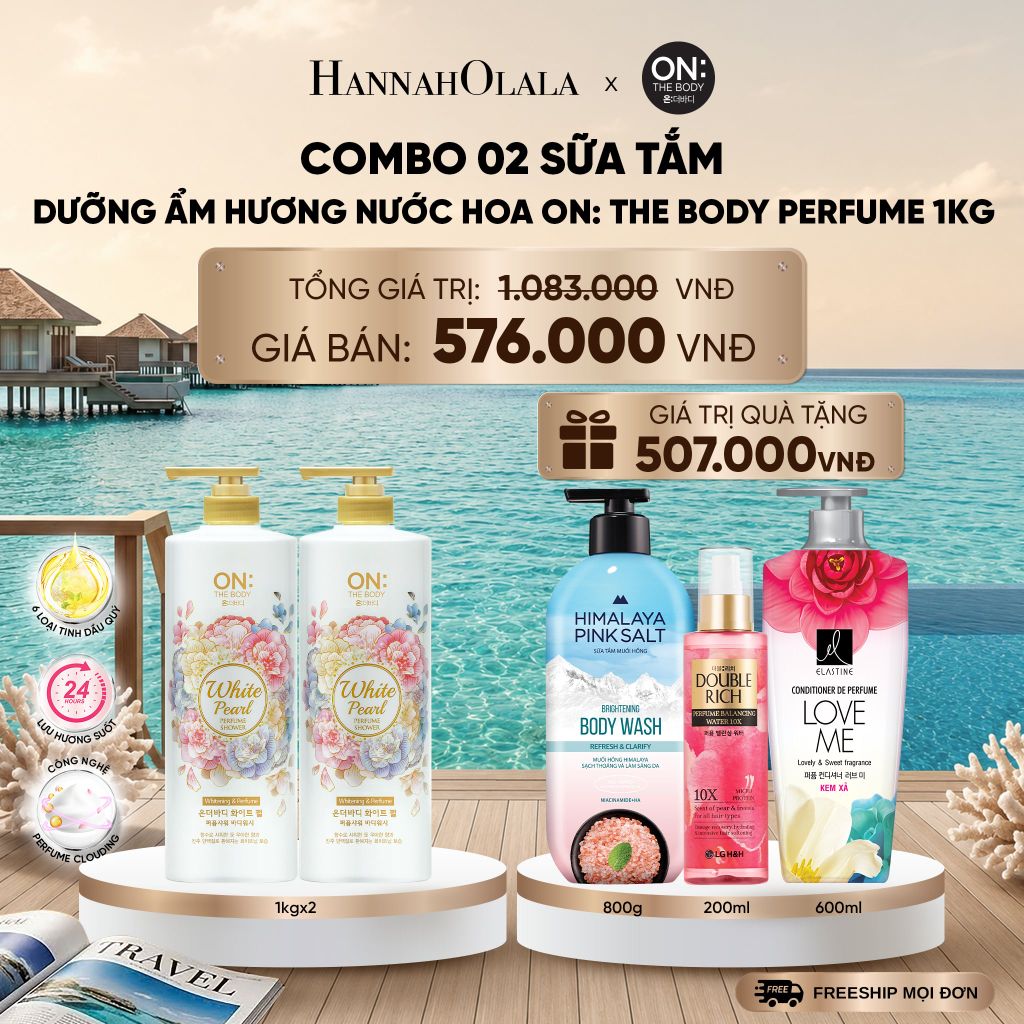  COMBO 2 SỮA TẮM DƯỠNG ẨM HƯƠNG NƯỚC HOA ON: THE BODY PERFUME 1KG _ DEAL 28_ D566 