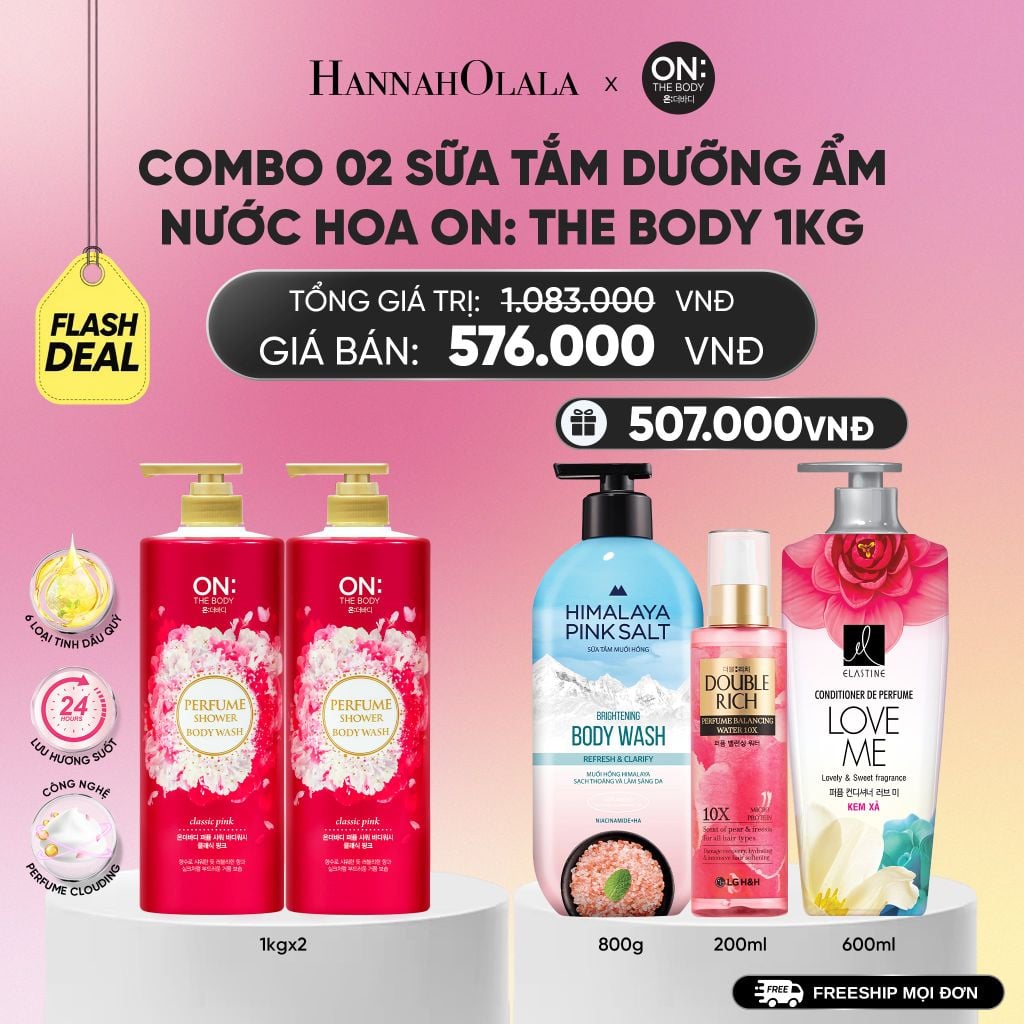  COMBO 2 SỮA TẮM DƯỠNG ẨM HƯƠNG NƯỚC HOA ON: THE BODY PERFUME 1KG_A822 