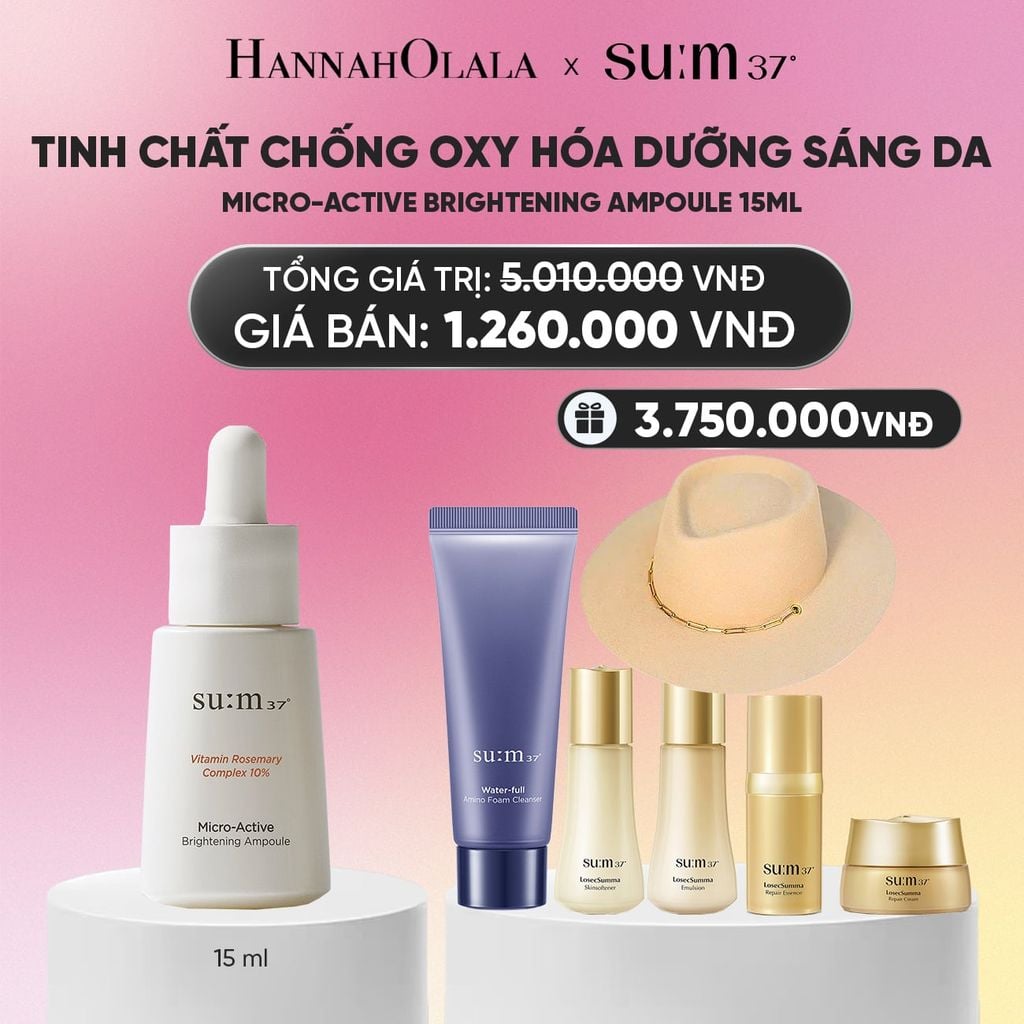  TINH CHẤT CHỐNG OXY HÓA LÀM SÁNG DA SU:M37 MICRO-ACTIVE BRIGHTENING AMPOULE 15ML_A445 