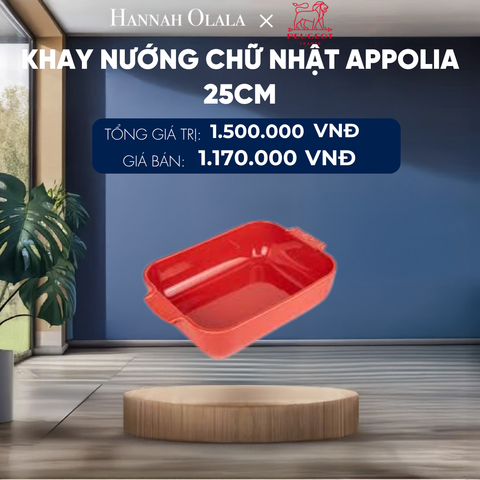  KHAY NƯỚNG CHỮ NHẬT APPOLIA 25CM 