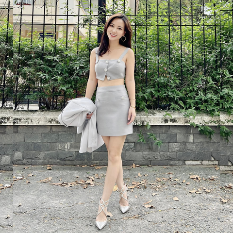  DEAL 13C: VÁY HOẶC ÁO CROPTOP CÔNG SỞ - MÀU XÁM NHẠT (GREY) 