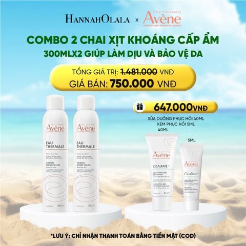  DEAL 5: COMBO 2 CHAI XỊT KHOÁNG CẤP ẨM EAU THERMALE AVÈNE EAU THERMALE 300ML GIÚP LÀM DỊU VÀ BẢO VỆ DA 