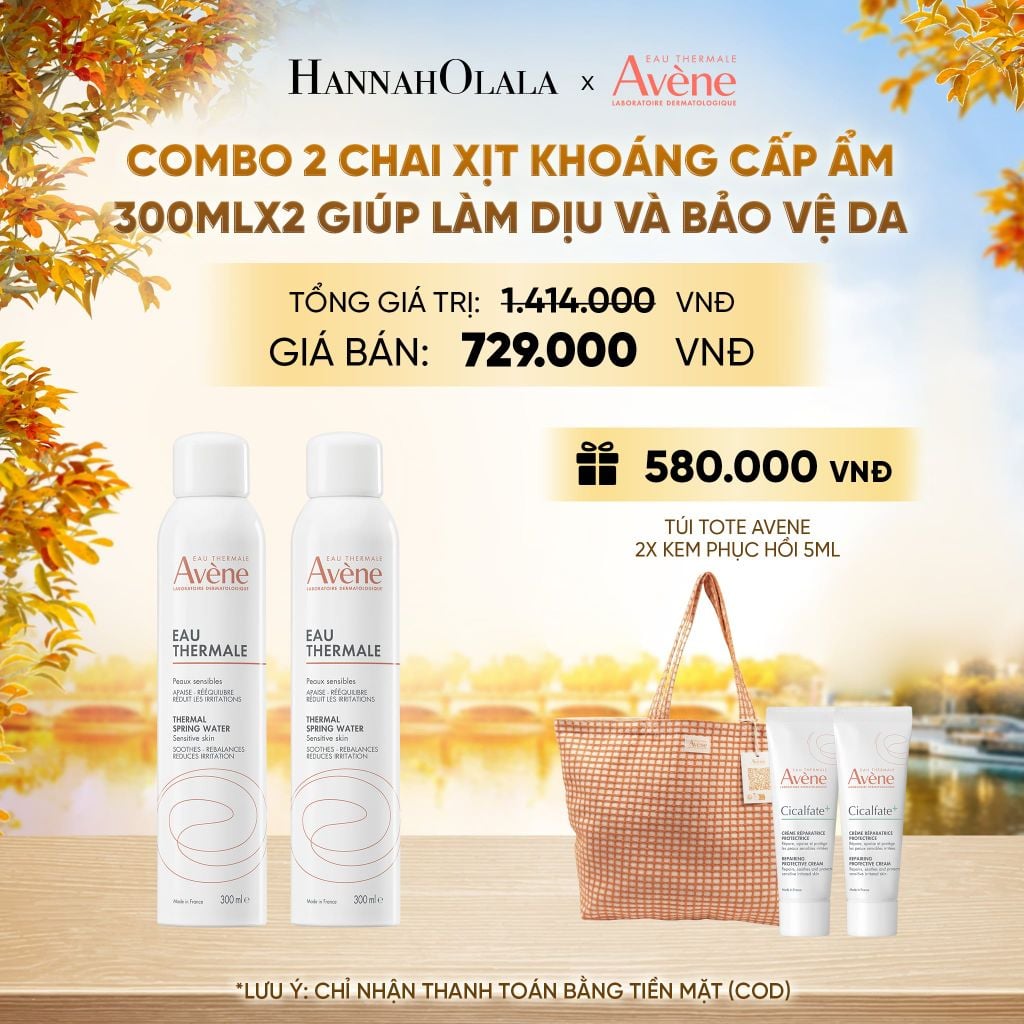  COMBO 2 CHAI XỊT KHOÁNG CẤP ẨM EAU THERMALE AVÈNE EAU THERMALE 300ML GIÚP LÀM DỊU VÀ BẢO VỆ DA - E886 
