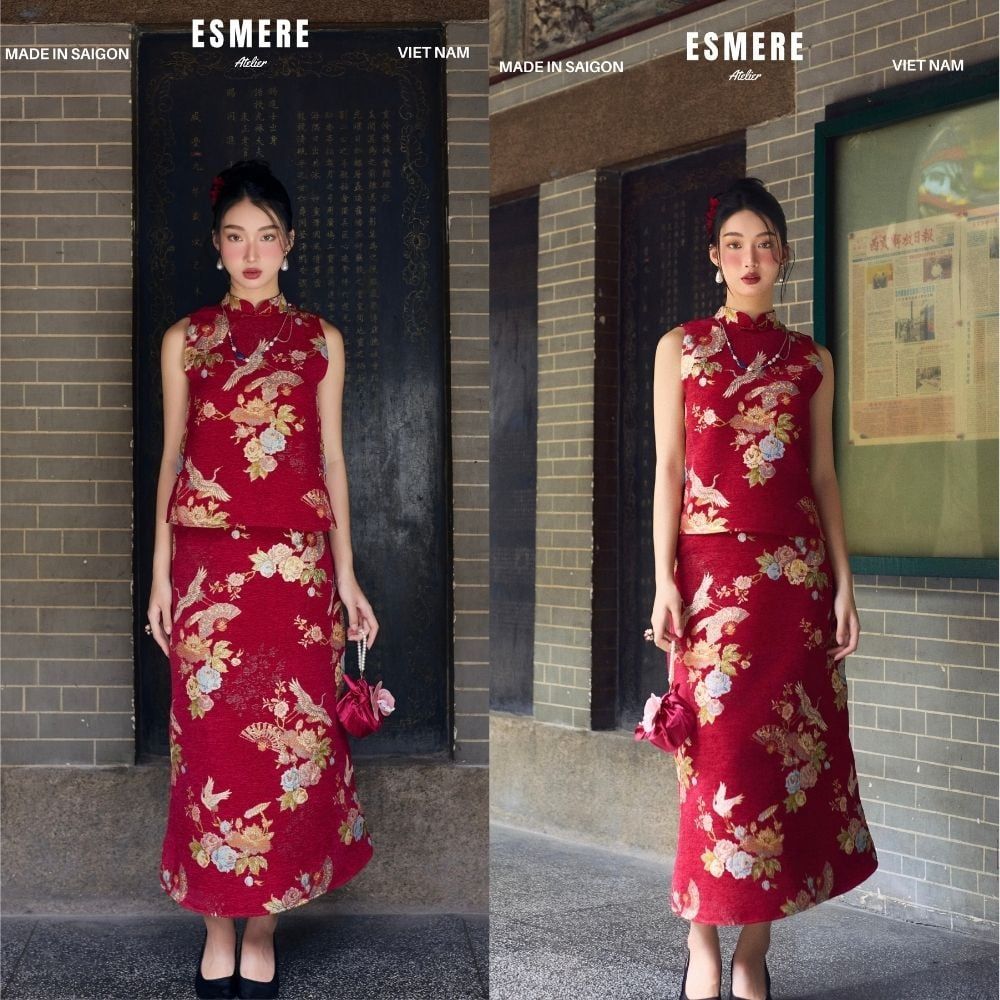  A613_DEAL 10: SET ĐỒ MẶC TẾT 02 MÓN HOA NIÊN 